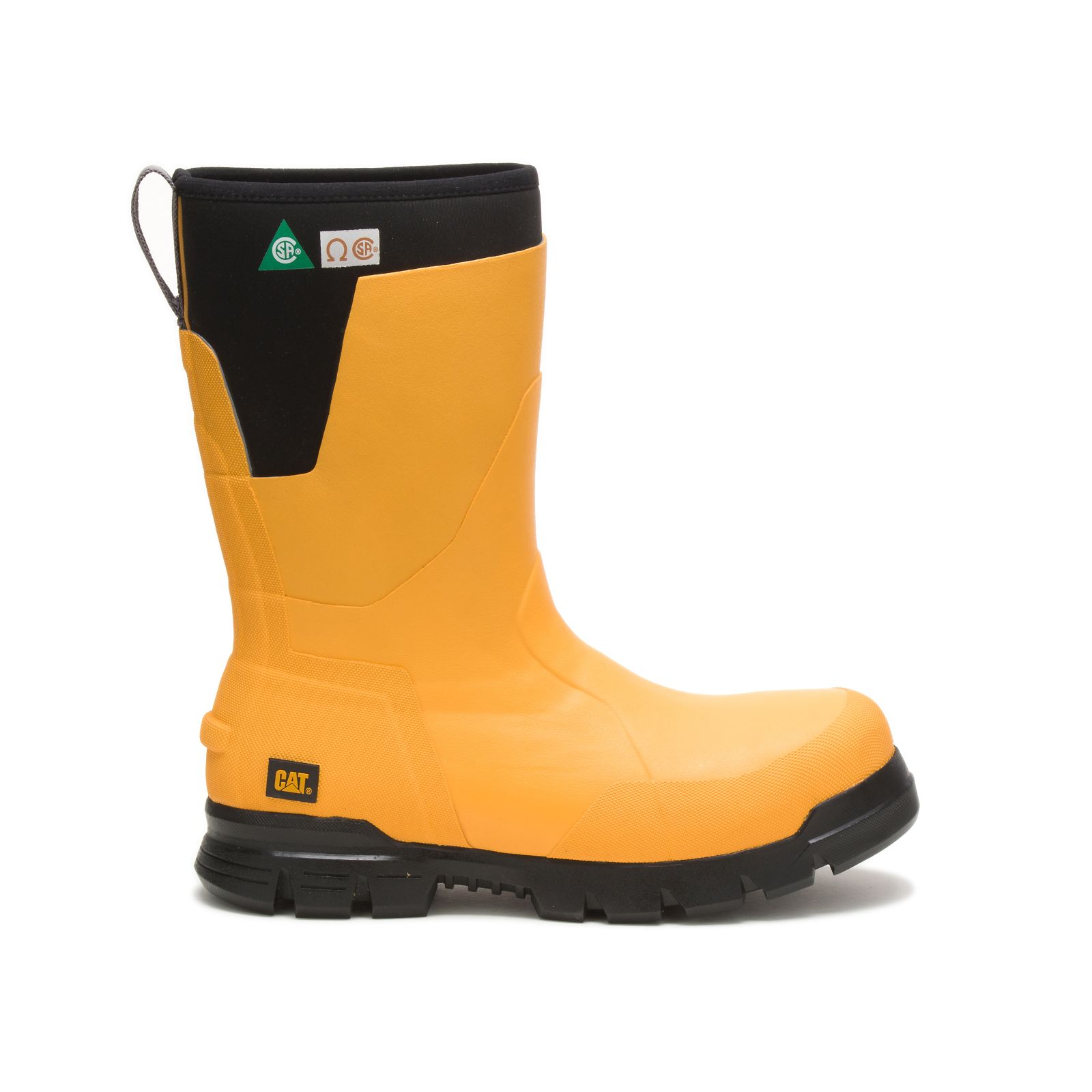 Men's Caterpillar Stormers 11" Steel Toe Csa Rubber Boots Yellow Ireland GJHB46513